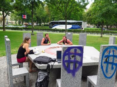 Conversation in a park in Vienna Conversation in a park in Vienna